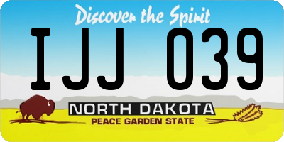 ND license plate IJJ039