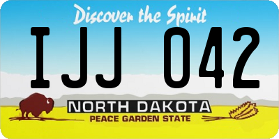 ND license plate IJJ042