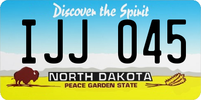ND license plate IJJ045