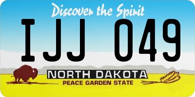 ND license plate IJJ049