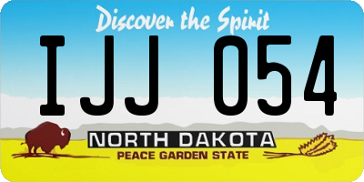 ND license plate IJJ054