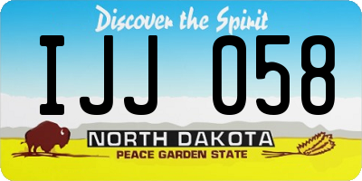 ND license plate IJJ058