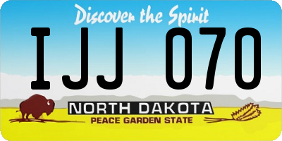 ND license plate IJJ070
