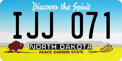ND license plate IJJ071