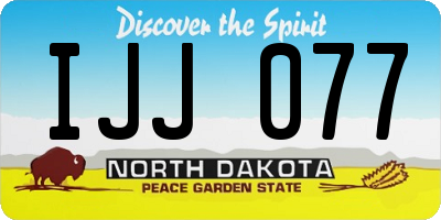 ND license plate IJJ077