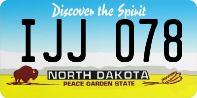 ND license plate IJJ078