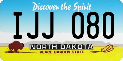 ND license plate IJJ080