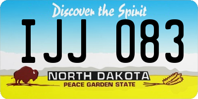 ND license plate IJJ083