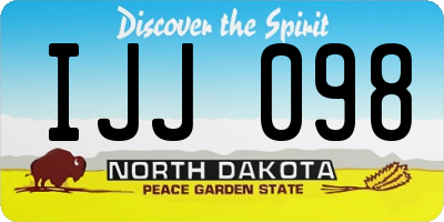 ND license plate IJJ098