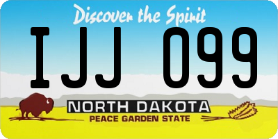 ND license plate IJJ099