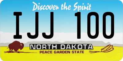 ND license plate IJJ100
