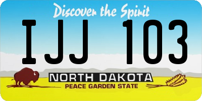 ND license plate IJJ103