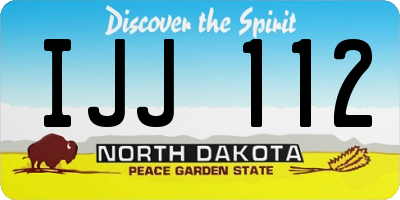 ND license plate IJJ112