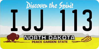 ND license plate IJJ113