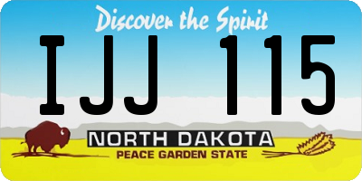 ND license plate IJJ115