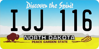 ND license plate IJJ116