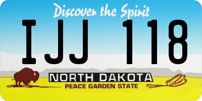 ND license plate IJJ118