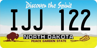 ND license plate IJJ122