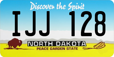 ND license plate IJJ128