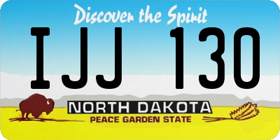 ND license plate IJJ130