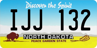 ND license plate IJJ132
