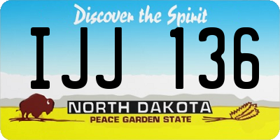 ND license plate IJJ136