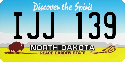 ND license plate IJJ139