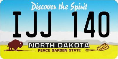 ND license plate IJJ140