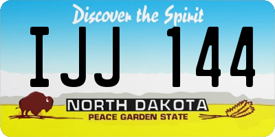 ND license plate IJJ144