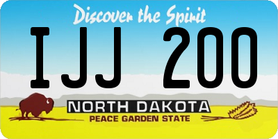ND license plate IJJ200