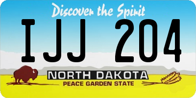 ND license plate IJJ204