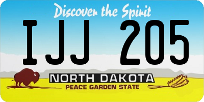 ND license plate IJJ205
