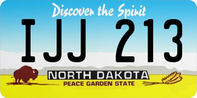 ND license plate IJJ213