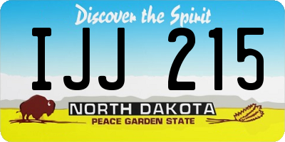 ND license plate IJJ215