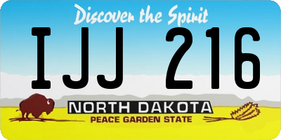 ND license plate IJJ216