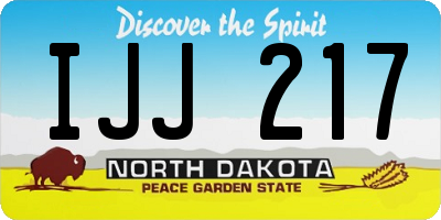 ND license plate IJJ217