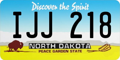 ND license plate IJJ218