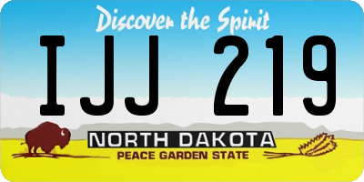 ND license plate IJJ219
