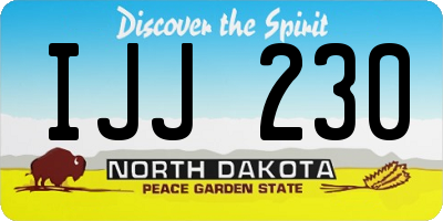 ND license plate IJJ230