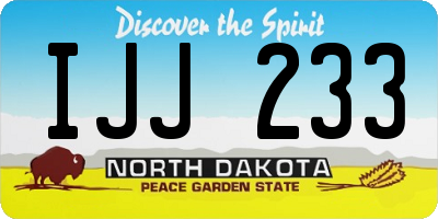 ND license plate IJJ233