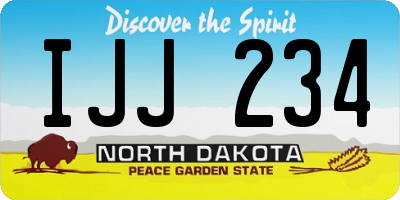 ND license plate IJJ234