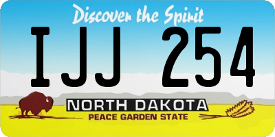 ND license plate IJJ254