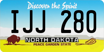 ND license plate IJJ280