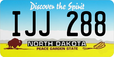 ND license plate IJJ288