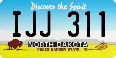 ND license plate IJJ311