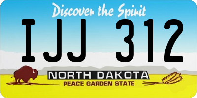 ND license plate IJJ312