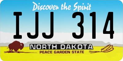 ND license plate IJJ314
