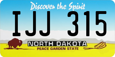 ND license plate IJJ315