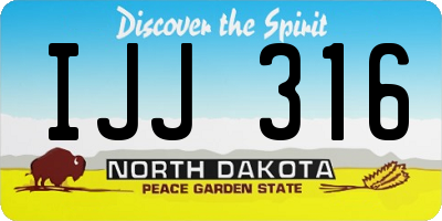 ND license plate IJJ316