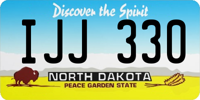 ND license plate IJJ330